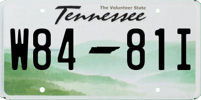 TN license plate W8481I
