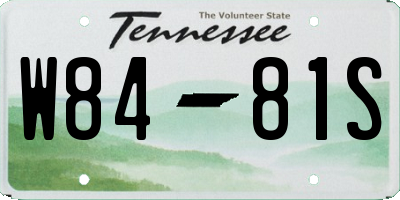 TN license plate W8481S