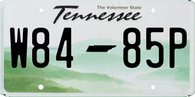 TN license plate W8485P