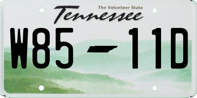 TN license plate W8511D
