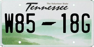 TN license plate W8518G