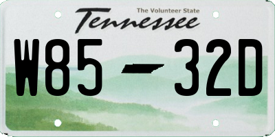 TN license plate W8532D