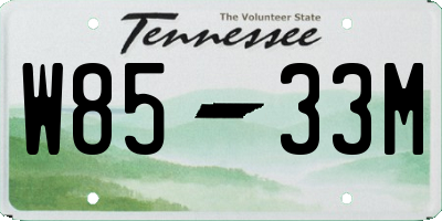 TN license plate W8533M