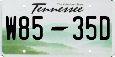 TN license plate W8535D
