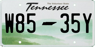TN license plate W8535Y