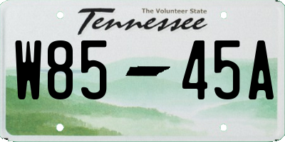TN license plate W8545A