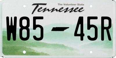 TN license plate W8545R