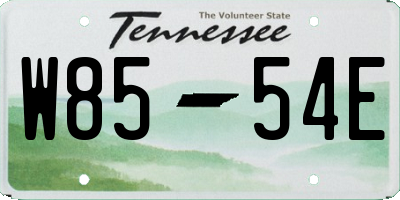 TN license plate W8554E