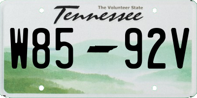 TN license plate W8592V