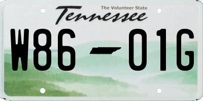 TN license plate W8601G