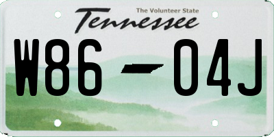 TN license plate W8604J