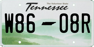 TN license plate W8608R