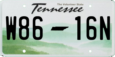 TN license plate W8616N