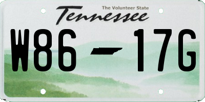 TN license plate W8617G