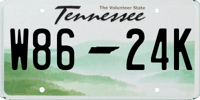 TN license plate W8624K