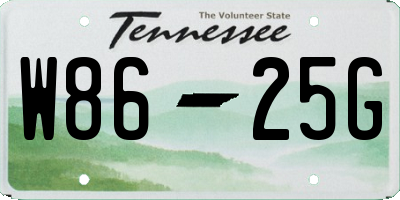 TN license plate W8625G