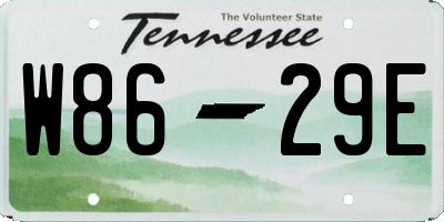 TN license plate W8629E