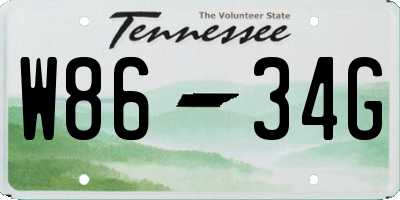 TN license plate W8634G