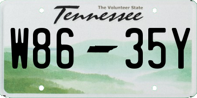 TN license plate W8635Y
