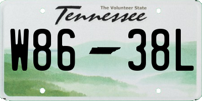 TN license plate W8638L