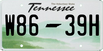 TN license plate W8639H
