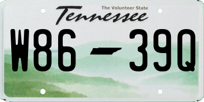 TN license plate W8639Q