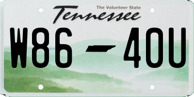TN license plate W8640U