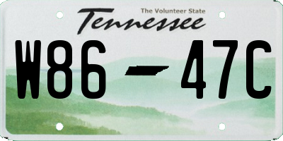 TN license plate W8647C