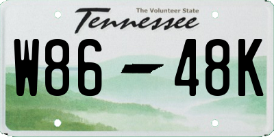 TN license plate W8648K