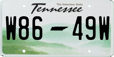 TN license plate W8649W