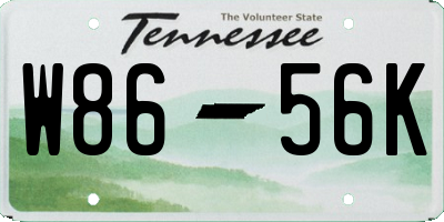 TN license plate W8656K