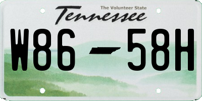 TN license plate W8658H