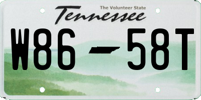 TN license plate W8658T