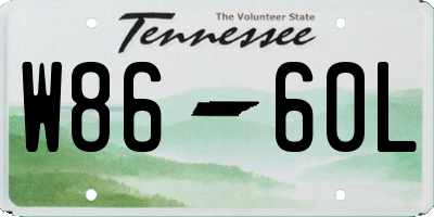 TN license plate W8660L