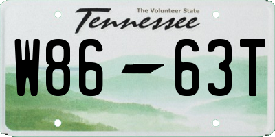 TN license plate W8663T