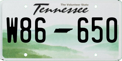 TN license plate W8665O