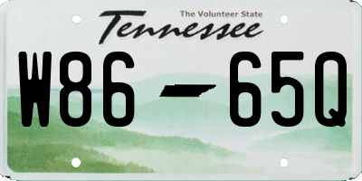 TN license plate W8665Q