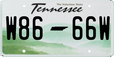 TN license plate W8666W