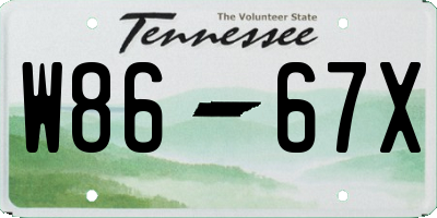 TN license plate W8667X