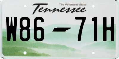 TN license plate W8671H