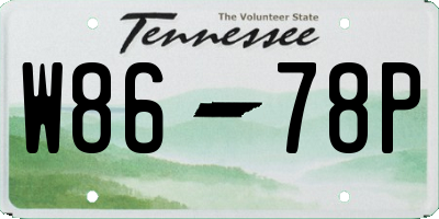 TN license plate W8678P