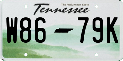 TN license plate W8679K
