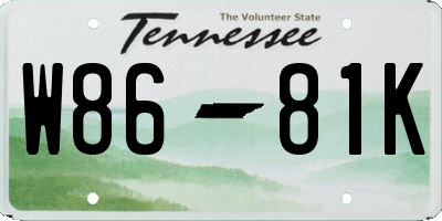 TN license plate W8681K