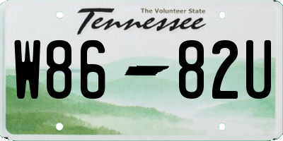 TN license plate W8682U