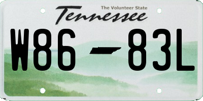 TN license plate W8683L