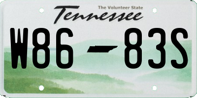 TN license plate W8683S