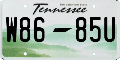 TN license plate W8685U