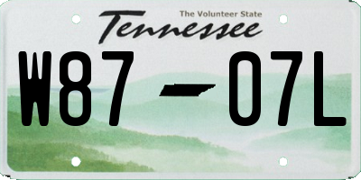 TN license plate W8707L