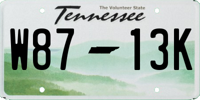 TN license plate W8713K