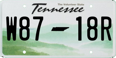 TN license plate W8718R
